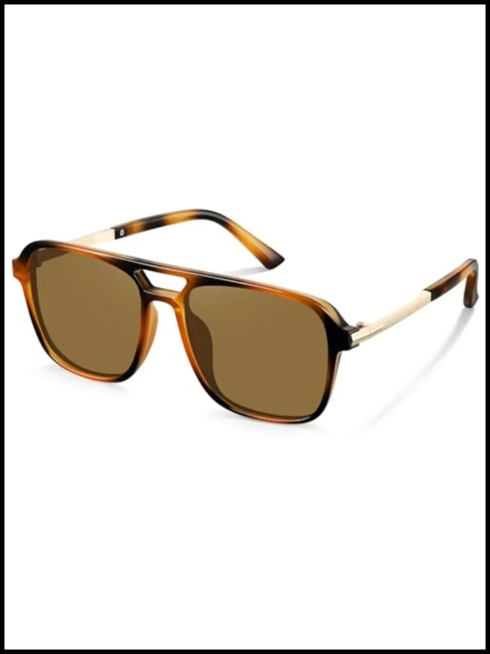 Retro Aviator Polarized Sunglasses UV Protection Lightweight Metal Frame